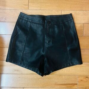 Black Leather Shorts, Women’s Size Small